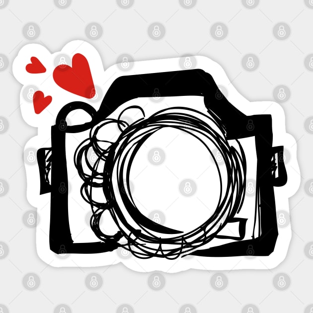 doodle camera, whimsical camera art Sticker by princessmi-com